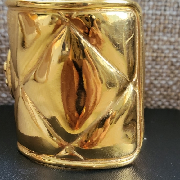 Vintage Authentic Chanel Quilted Cuff Bracelet - Picture 3 of 10